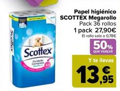 Oferta de Scottex - Papel Higiénico Megarollo por 27,9€ en Carrefour