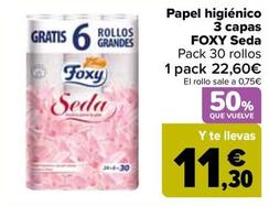 Oferta de Foxy - Papel Higiénico 3 Capas Seda por 22,6€ en Carrefour