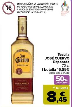 Oferta de José Cuervo - Tequila  Reposado por 16,89€ en Carrefour