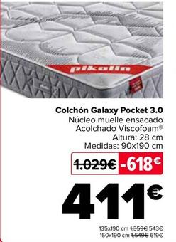 Oferta de Pikolin - Colchón Galaxy Pocket 30 por 419€ en Carrefour