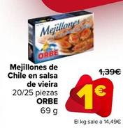 Oferta de Orbe - Mejillones De Chile En Salsa De Viera por 1€ en Carrefour