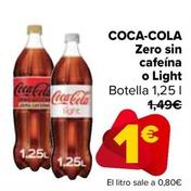 Oferta de Coca-cola - Zero Sin Cafeina por 1€ en Carrefour