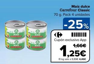 Oferta de Carrefour - Maiz Dulce Classic por 1,25€ en Carrefour