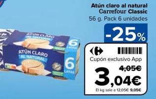 Oferta de Carrefour - Atun Claro Al Natural Classic por 3,04€ en Carrefour