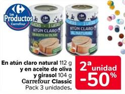 Oferta de Carrefour - En Atun Claro Natural Y En Aceite De Oliva Y Girasol Classic en Carrefour
