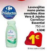 Oferta de Carrefour - Lavavajillas Mano Pieles Sensibles Alore Vera & Jojoba por 1€ en Carrefour