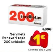 Oferta de Renova - Servillleta 1 Capa por 1€ en Carrefour