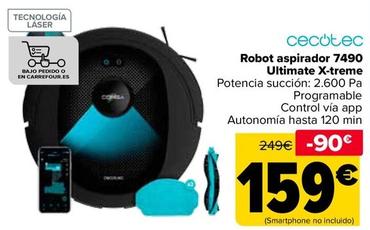 Oferta de Cecotec - Robot Aspirador 7490 Ultimate X-Treme por 159€ en Carrefour