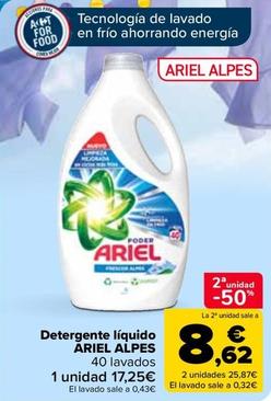 Oferta de Ariel - Detergente Líquido Alpes por 17,25€ en Carrefour