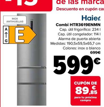 Oferta de Haier - Combi HTR3619ENMN por 599€ en Carrefour