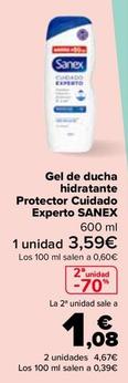 Oferta de Sanex - Gel De Ducha Hidratante Protector Cuidado Experto por 3,09€ en Carrefour