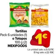 Oferta de Mexifoods - Tortillas por 1€ en Carrefour