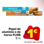 Oferta de Fliss - Papel De Aluminio o De Horno por 1€ en Carrefour