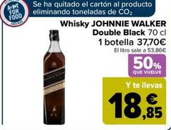 Oferta de Johnnie Walker - Whisky Double Black por 37,7€ en Carrefour