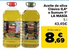 Oferta de La Masía - Aceite De Oliva Clasico 0,4 O Sumum 1 por 43,45€ en Carrefour