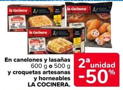 Oferta de La Cocinera - En Canelones Y Lasanas Y Croquetas Artesanas Y Horneables en Carrefour