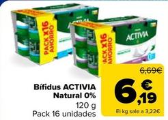 Oferta de Activia - Bifidus Natural 0% por 6,19€ en Carrefour