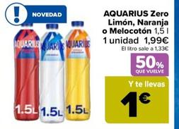 Oferta de Aquarius - Zero Naranja Limón, Naranja O Melocotón por 1,99€ en Carrefour