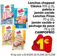 Oferta de Campofrío - Lonchas Chopped Clasica por 1€ en Carrefour