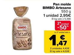 Oferta de Bimbo - Pan Molde Artesano por 2,95€ en Carrefour