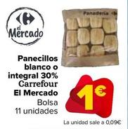 Oferta de Carrefour - Panecillos Blanco O Integral 30% por 1€ en Carrefour