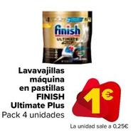 Oferta de Finish - Lavavajillas  Máquina  En Pastillas  Ultimate Plus por 1€ en Carrefour