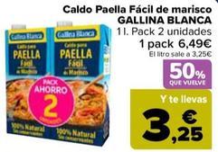Oferta de Gallina Blanca - Caldo Paella Fácil De Marisco   por 6,49€ en Carrefour