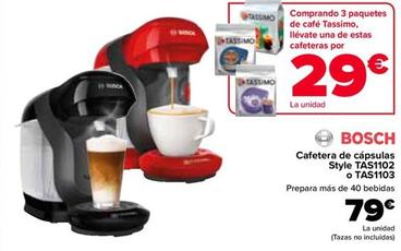 Oferta de Bosch - Cafetera De Cápsulas Style TAS1102 O TAS1103 por 79€ en Carrefour