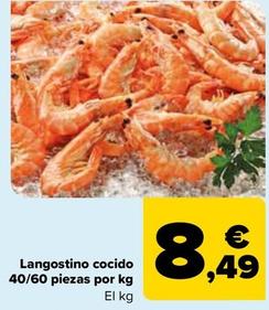 Oferta de Langostinos Cocido  por 8,49€ en Carrefour