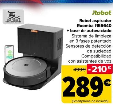 Oferta de Irobot - Robot Aspirador Roomba 1155640 + Base De Autovaciado por 289€ en Carrefour