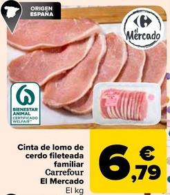 Oferta de Carrefour - Cinta De Lomo De Cerdo Fileteada Familiar por 6,79€ en Carrefour