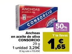 Oferta de Consorcio - Anchoas En Aceite De Oliva por 3,29€ en Carrefour