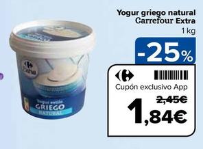 Oferta de Carrefour - Yogur Griego Natural Ectra por 1,84€ en Carrefour