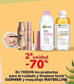 Oferta de En Todos Los Productos Para El Cuidado Y Limpieza Facial Garnier Y Maquillaje Maybelline en Carrefour