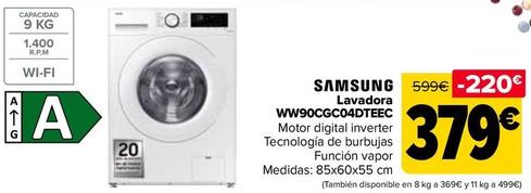 Oferta de Samsung - Lavadora Ww90CGC04dTEEC por 379€ en Carrefour