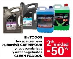 Oferta de Carrefour - En Todos Los Aceites Para Automóvil, Clean Paddok - Lavaparabrisas Y Anticongelantes  en Carrefour