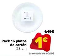 Oferta de Pack 16 Platos De Cartón  23 Cm por 1€ en Carrefour