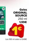 Oferta de Original Source - Geles  por 1€ en Carrefour