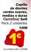 Oferta de Carrefour Soft - Cepillo De Dientes Cerdas Suaves Medias O Duras   por 1€ en Carrefour