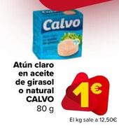 Oferta de Calvo - Atún Claro  En Aceite  De Girasol  O Natural  por 1€ en Carrefour