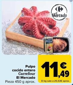 Oferta de Carrefour - Pulpo Cocido Entero El Mercado por 11,49€ en Carrefour