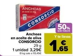 Oferta de Consorcio - Anchoas  En Aceite De Oliva  por 3,29€ en Carrefour