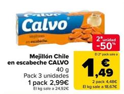 Oferta de Calvo - Mejillón Chile  En Escabeche  por 2,99€ en Carrefour