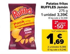 Oferta de Ruffles - Patatas Fritas Jamón por 3,39€ en Carrefour