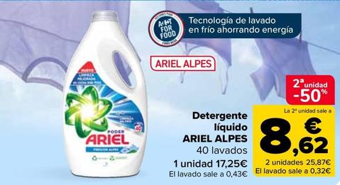 Oferta de Ariel - Detergente Líquido  Alpes por 17,25€ en Carrefour