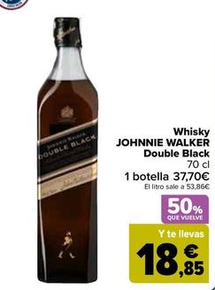 Oferta de Johnnie Walker - Whisky Double Black por 37,7€ en Carrefour