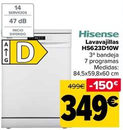 Oferta de Hisense - Lavavajillas  Hs623D10W por 349€ en Carrefour