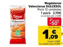 Oferta de Dulcesol - Magdalenas  Valencianas  por 2,19€ en Carrefour