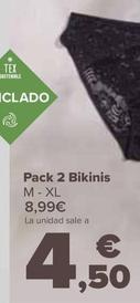 Oferta de Pack 2 Bikinis por 4,5€ en Carrefour