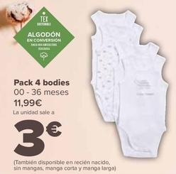 Oferta de Pack 4 Bodies por 3€ en Carrefour